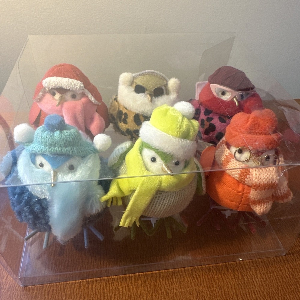 Target‎ Wondershop 2023 Feathery Friends Christmas Fabric Birds Set of 6 New